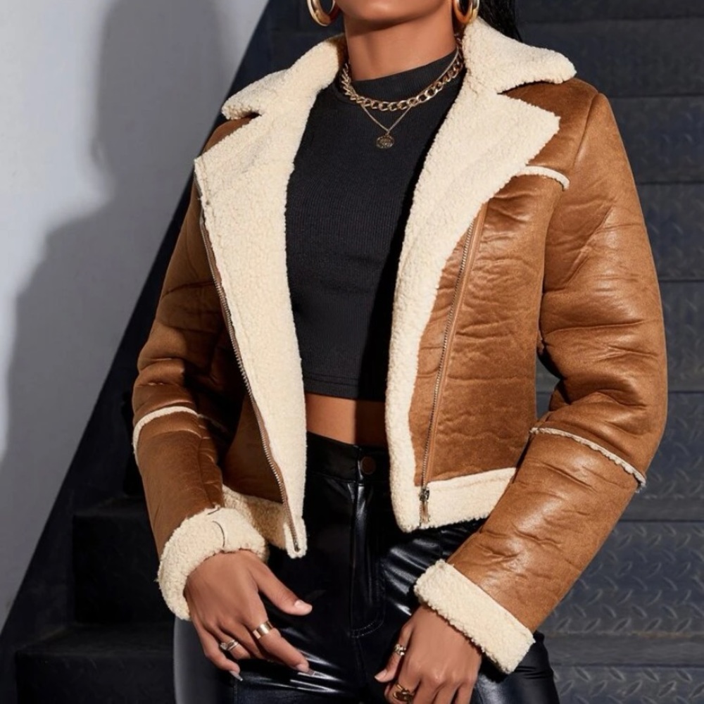 Teddy Lined Suede Coat